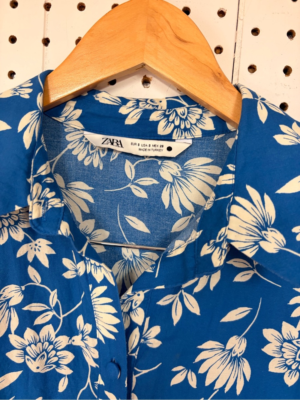 Zara Blue Floral Button-Down Tiered Dress - Picture 3 of 8